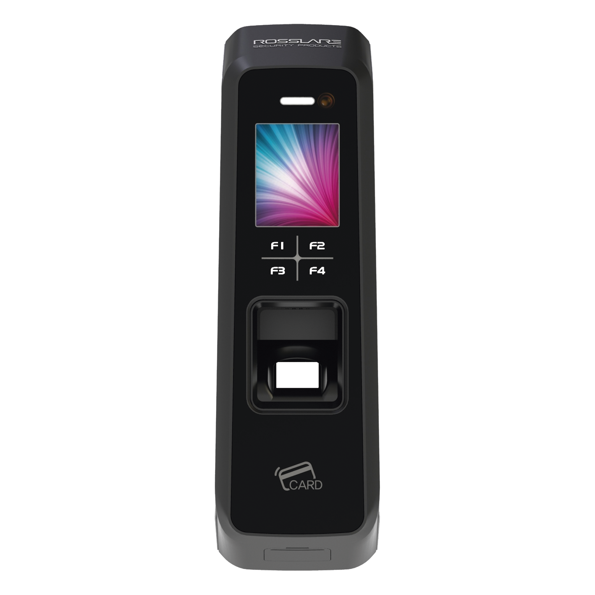 Lector Biométrico / Pantalla LCD / 2000 Huellas / Mifare 13.56 MHz / Bluetooth / Doble Autenticación — ROSSLARE SECURITY PRODUCTS · SKU AYB9250BTU