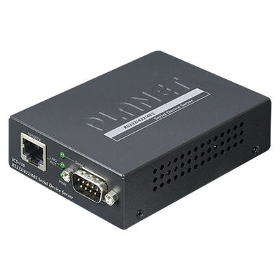Convertidor de Medios Serial a Ethernet / RS-232/422/485 / 921600 bps / Fast Ethernet 10/100 / Administración Web-SNMP-Telnet / Montaje Riel DIN o Pared — PLANET · SKU ICS-110