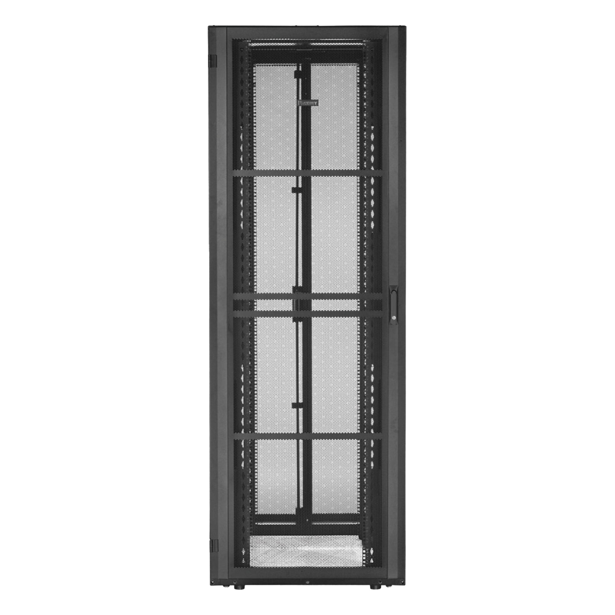 Gabinete para Centro de Datos / 48 UR / 800 mm Ancho x 1070 mm Profundidad / Puertas Perforadas 80% / Carga Estática 1588 kg / Acero Epoxi Negro