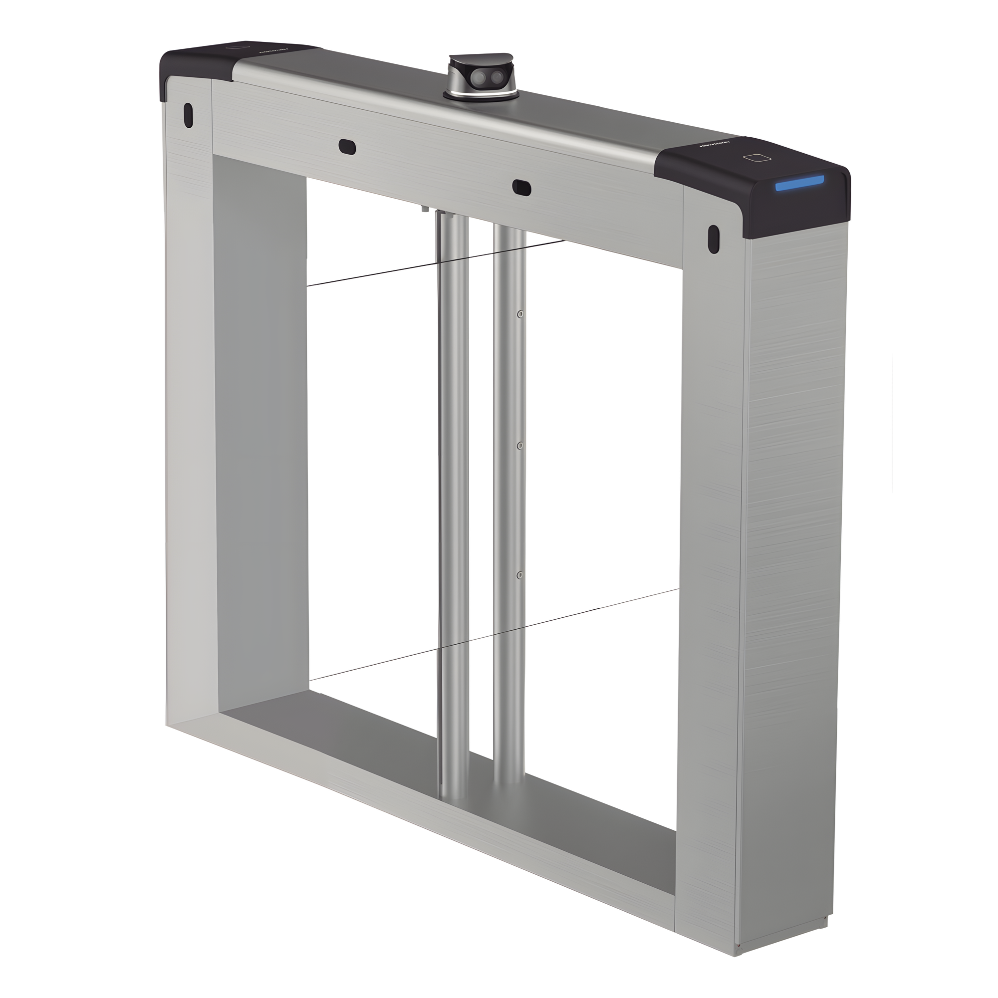 Torniquete Swing Central / Reconocimiento Facial y Mifare Integrados / Bidireccional / 5,000,000 MCBF / 4 Pares dToF / Carriles 65 o 90 cm (2.13 o 2.95 ft) / Requiere Torniquetes Laterales — HIKVISION · SKU DS-K6B221TMX-M