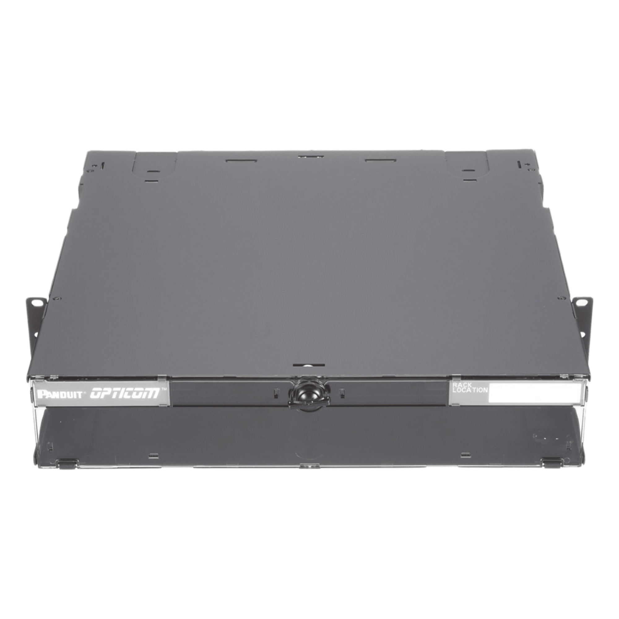 Panel de Distribución de Fibra Óptica / 2 UR / 192 Fibras / 8 Placas FAP o FMP / Bandeja Deslizable e Inclinable / Rack 19" — PANDUIT · SKU FCE2U