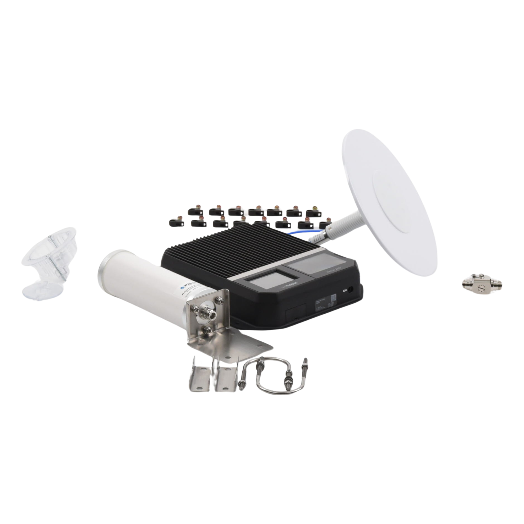 Amplificador de Señal Celular Empresarial / 2G 3G 4G VoLTE / Cobertura 1,600 m² (17,222 ft²) / 4 Antenas / Doble Enlace Ascendente / Diseño EE.UU.