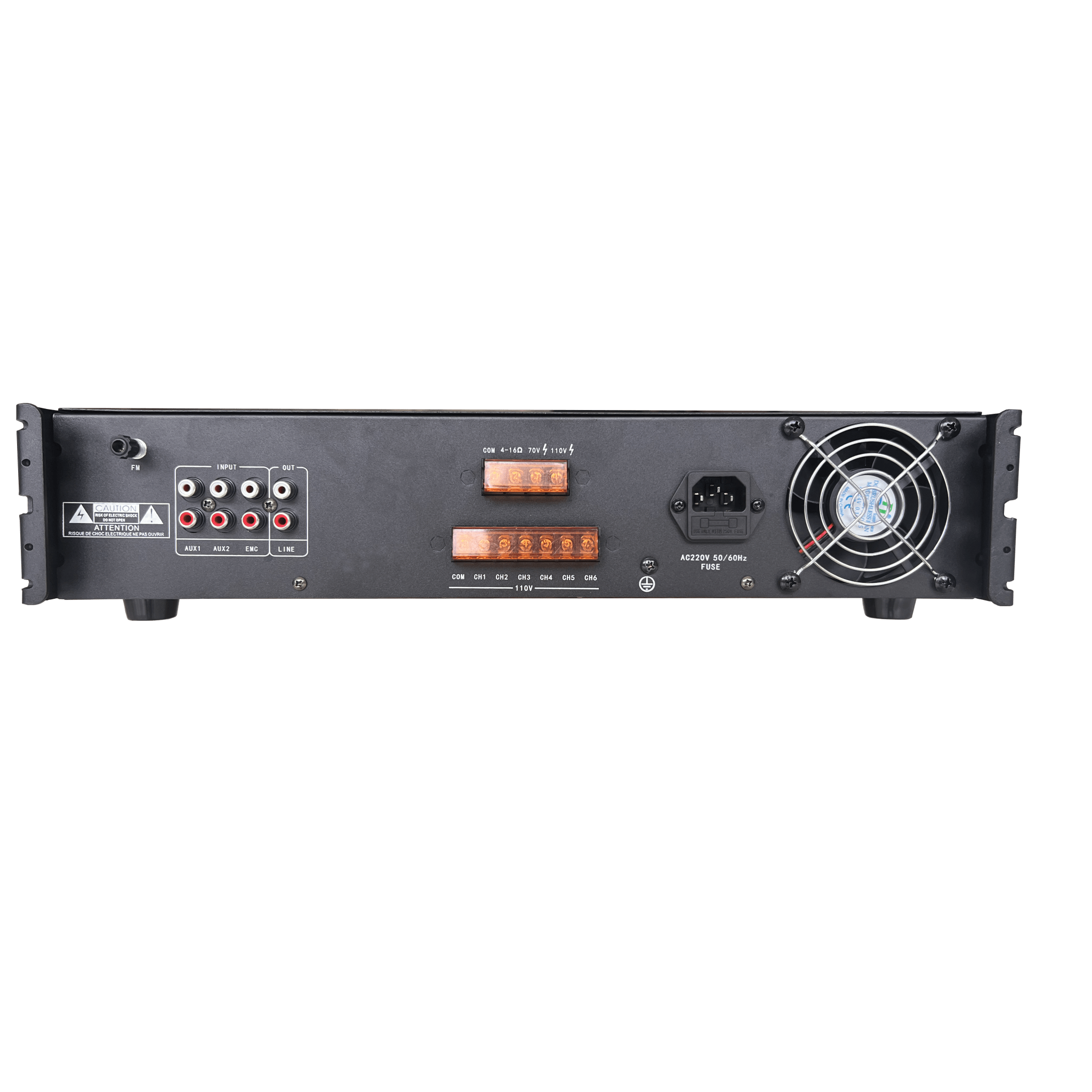 Amplificador de Audio | Bluetooth | 120 W | 6 Zonas con Control de Volumen Independiente | 70/ 100V COM | Montaje en Rack | Voceo y Musica Ambiental 