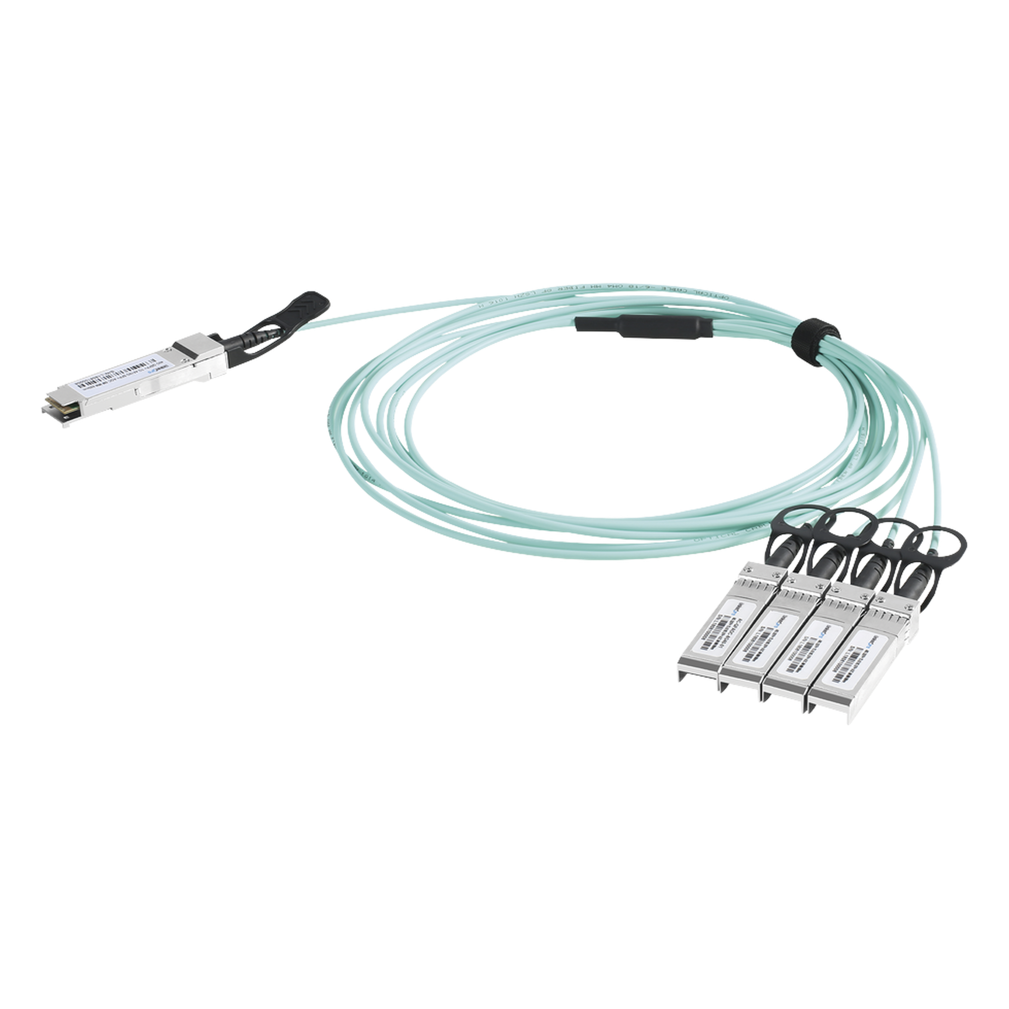 Cable AOC QSFP+ / 40 Gbps a 4x 10 Gbps / Fibra Óptica Activa / 2 m (6.6 ft) / Alta Densidad / Multi-Marca