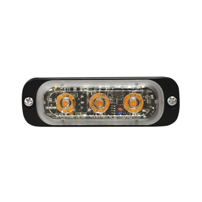 Luz Auxiliar de 3 LED, Rojo, Lente Transparente, SAE