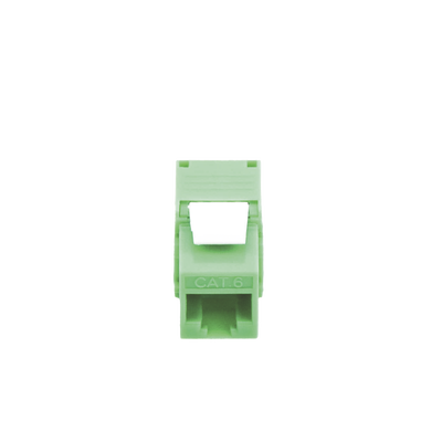 Módulo Jack Keystone Cat6A (Toolless), con Terminación en Ángulo 180 - Color Verde, Compatible con Faceplate y Patchpanel Linkedpro