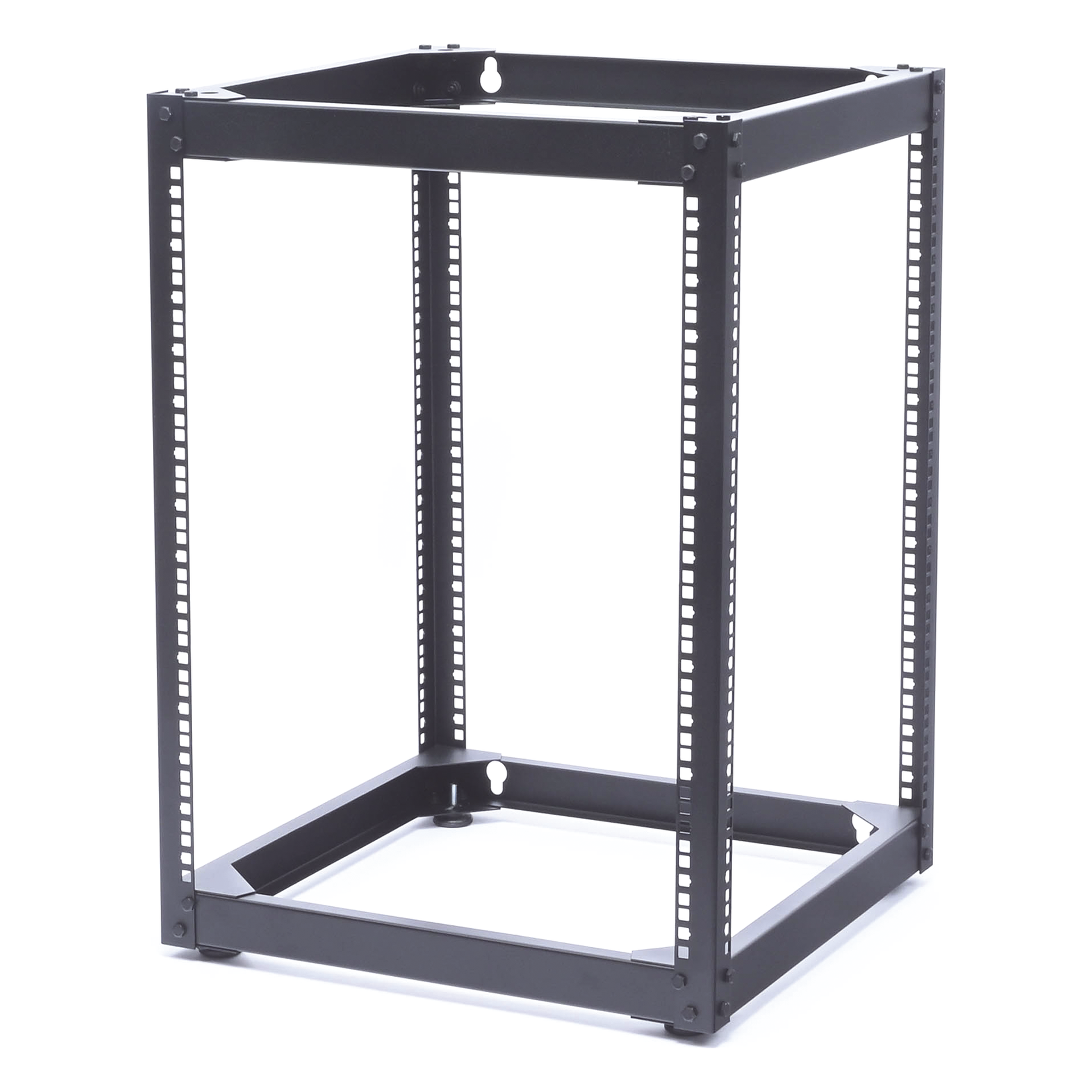 Rack Abierto de 4 Postes / 14 Unidades / Profundidad 510 mm / Montaje Pared o Piso / Acero 9.3 kg