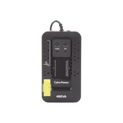 UPS de 450 VA/260 W, Topología Standby con Modo Ahorrador ECO, Entrada 120 Vca NEMA 5-15P, Con 8 Tomas NEMA 5-15R 