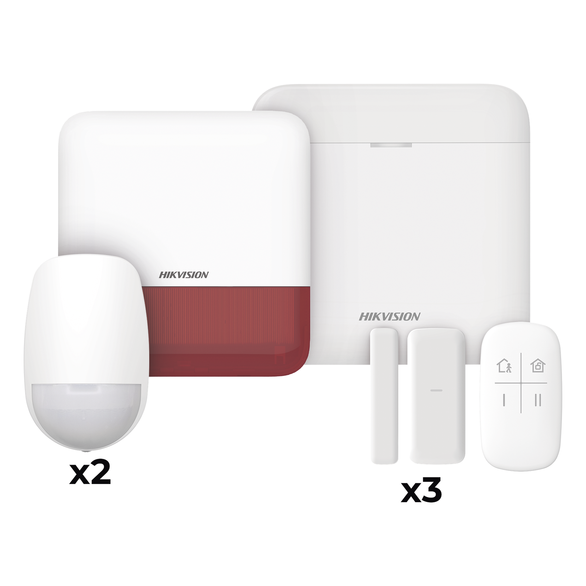 Kit de Alarma Inalámbrico / 48 Zonas / 2 PIR / 3 Contactos Magnéticos / Sirena Exterior 110 dB / Wi-Fi / Batería de Respaldo 12 h — HIKVISION · SKU DS-PWA48-KV2(R)
