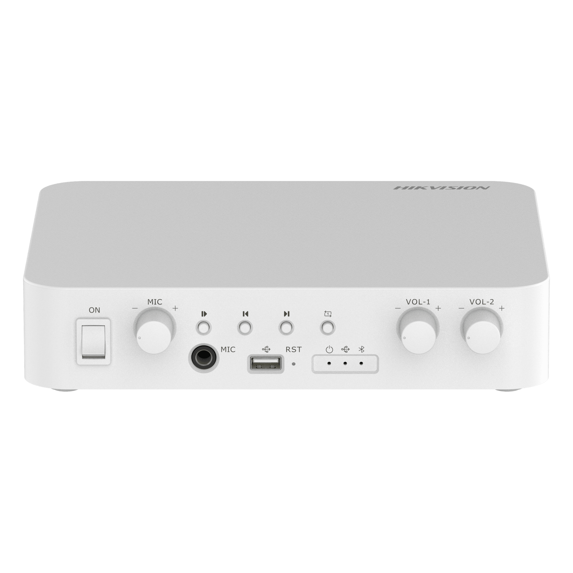 Amplificador de Audio IP / 80 W / 2 Zonas 40 W / 100V/70V / Bluetooth / USB / RCA / Micrófono / Spotify / Control Web — HIKVISION · SKU DS-QAE1A80G1-VBST