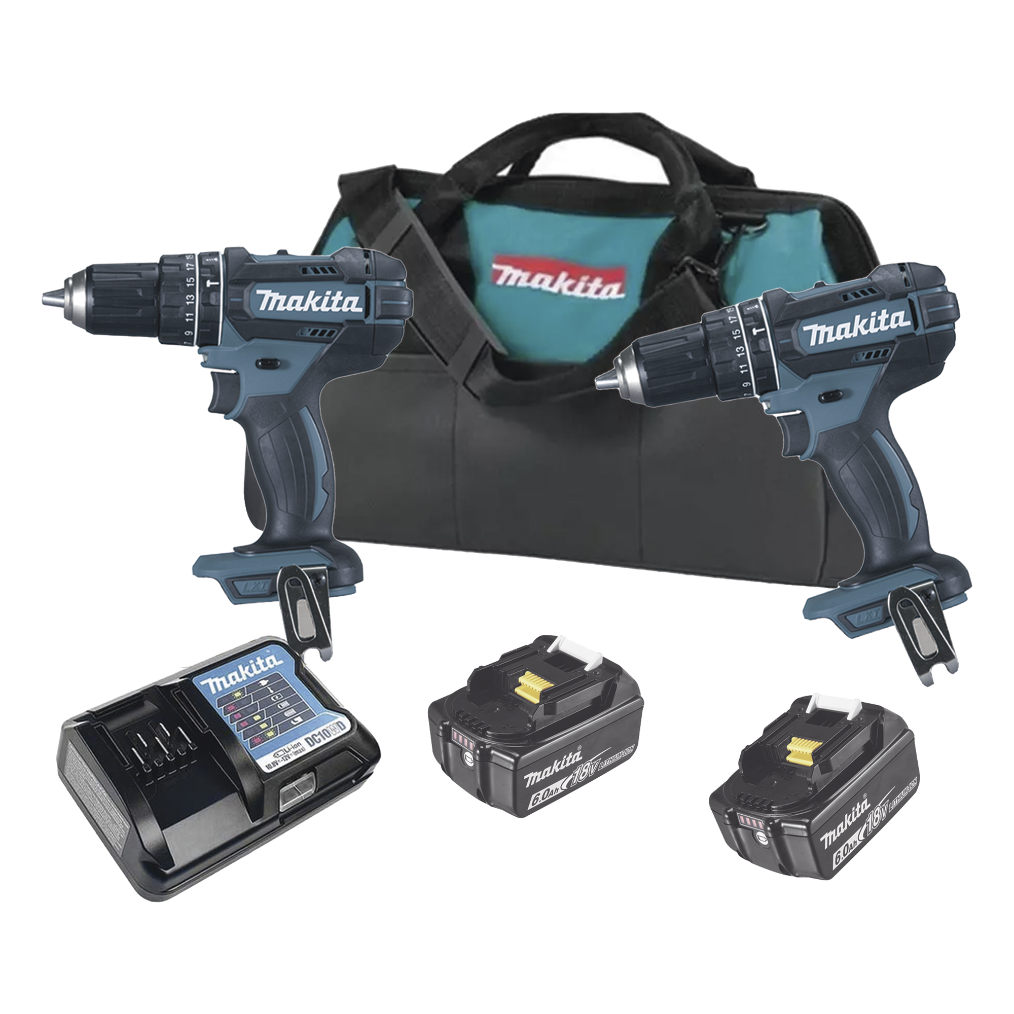 Kit Taladro Percutor + Llave de Impacto / 18V / 2 Baterías 3Ah / Motor BL / 210 Nm / 1/2" — MAKITA · SKU DLX2501S