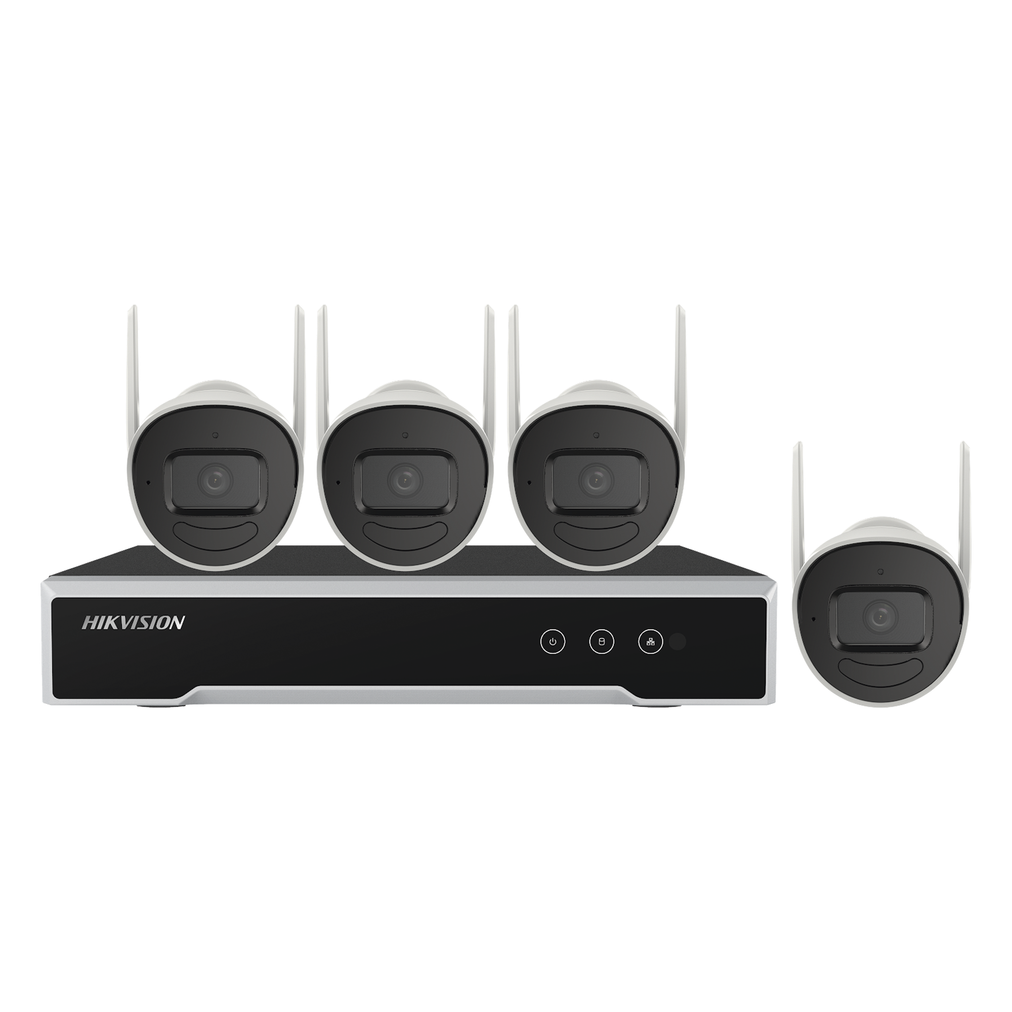 Kit NVR Wi-Fi / 4 Canales / 4 Cámaras Bala IP / 4 Megapixel / IR 30 m (98.4 ft) / IP66 / HDD 1 TB / Wi-Fi 2.4 GHz — HIKVISION · SKU NK44W0H-1T(E)