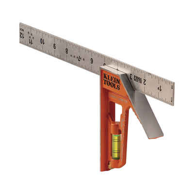 Escuadra Especial de 12 Pulgadas, con Bordes de 45° y 90° y Regla Magnética. Ranura en V para Diámetro de Tubo Conduit 