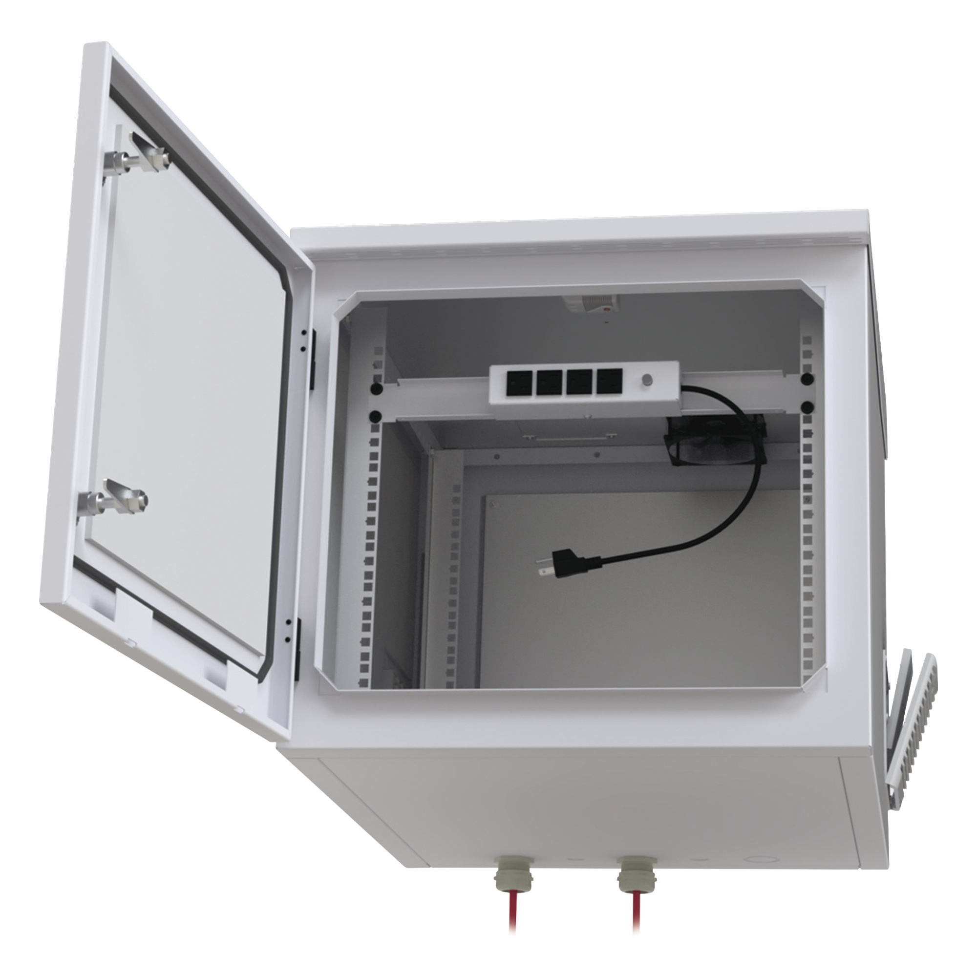 Gabinete Exterior para Rack / 9 UR / Profundidad 705 mm (2.3 ft) / IP54 / Acero Calibre 18 / Ventilador y Termostato / Aislante Poliuretano