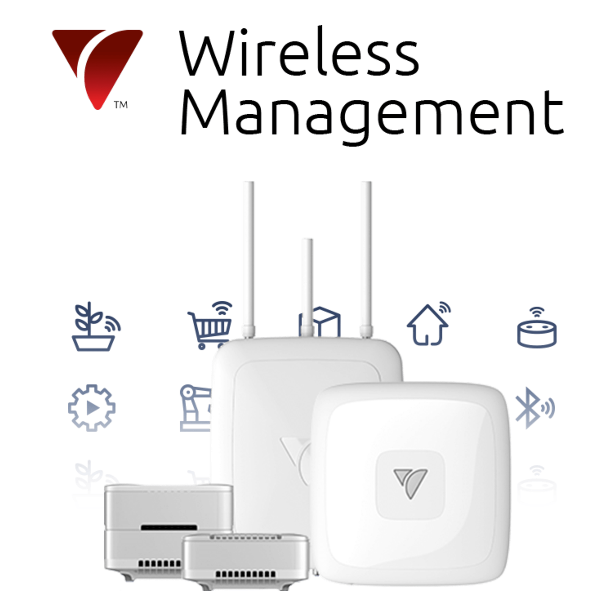 Servicio de Gestión Inalámbrica / 50 Dispositivos / Conectividad Mallada / Orquestación por Software / Múltiples Protocolos IoT / Seguridad Integral — VEEA · SKU VEEA-WMT-50