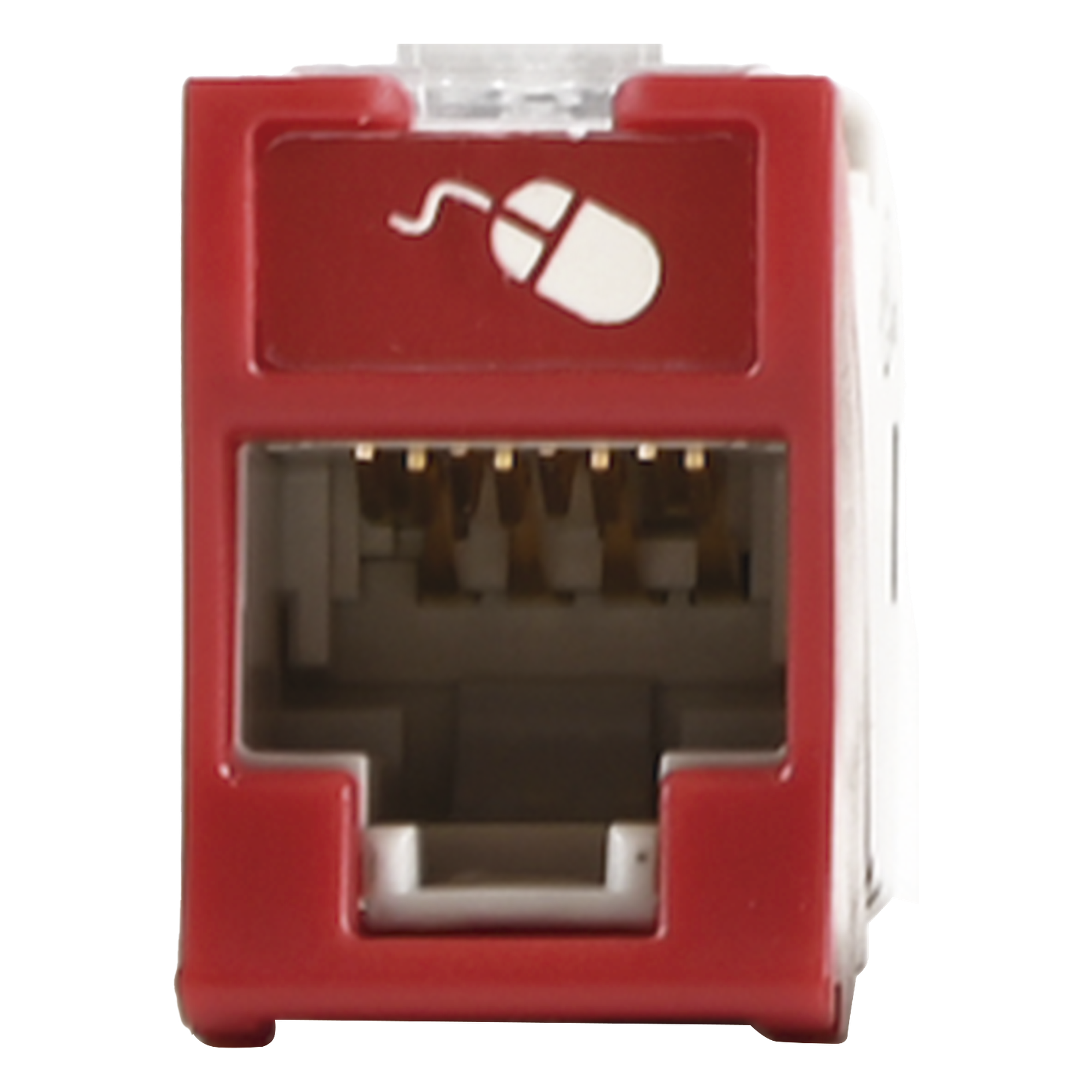 Jack RJ45 Cat6a / UTP / Montaje Híbrido Plano-Angulado / Terminación 110 / Color Rojo — SIEMON · SKU U6A-H03NS