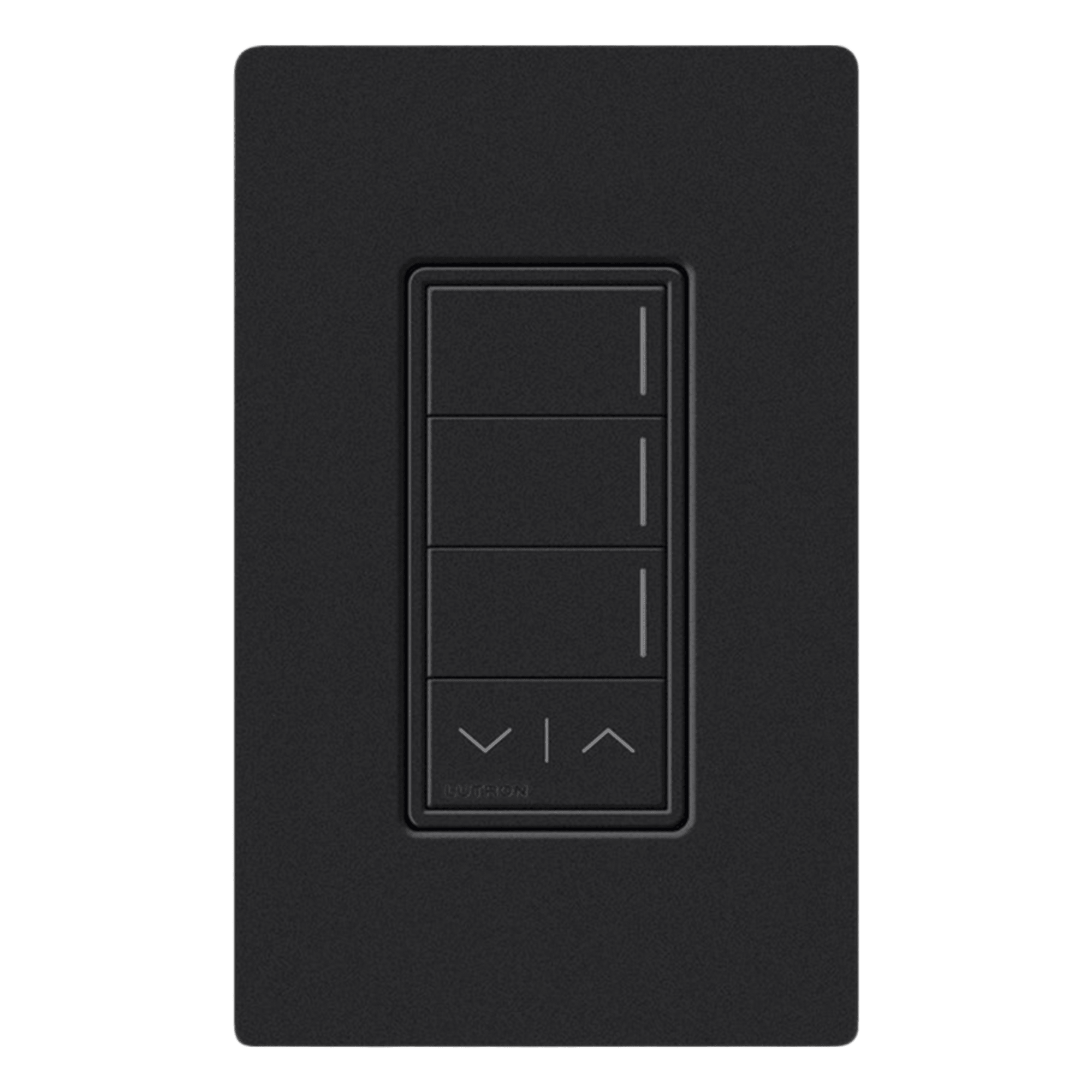 Teclado de Escenas de Pared / 3 Botones Programables / Subir y Bajar / RF 2.4 GHz / Alcance 22.8 m (74.8 ft) / 120-277 V~ / Acabado Satinado Medianoche — LUTRON RADIORA 3 · SKU RRSTW3RLMN