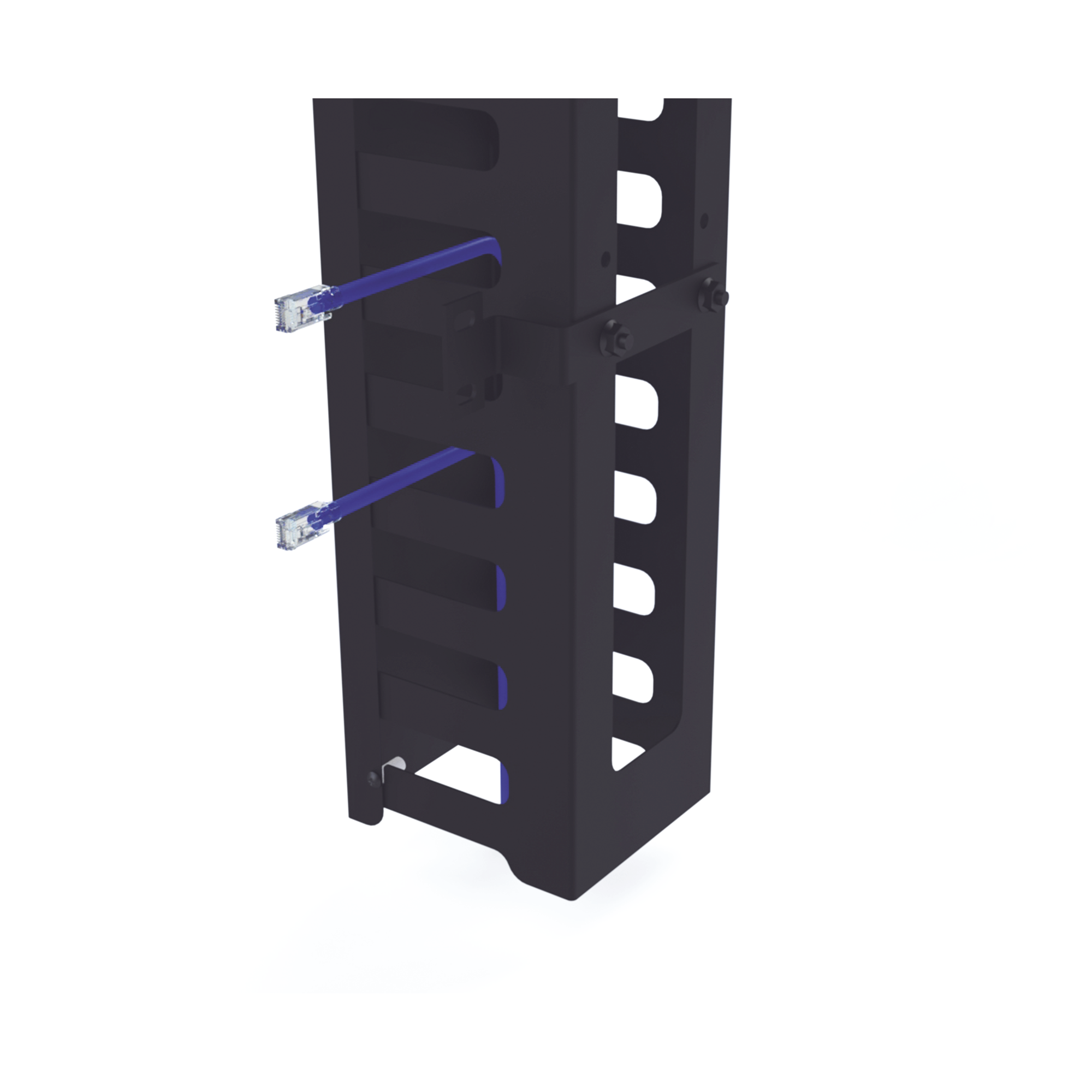 Organizador Vertical de Cables / 24U / Para Rack Abierto / Compatible con EIQR3224 y EIRL5524DR / Incluye Brackets de Montaje