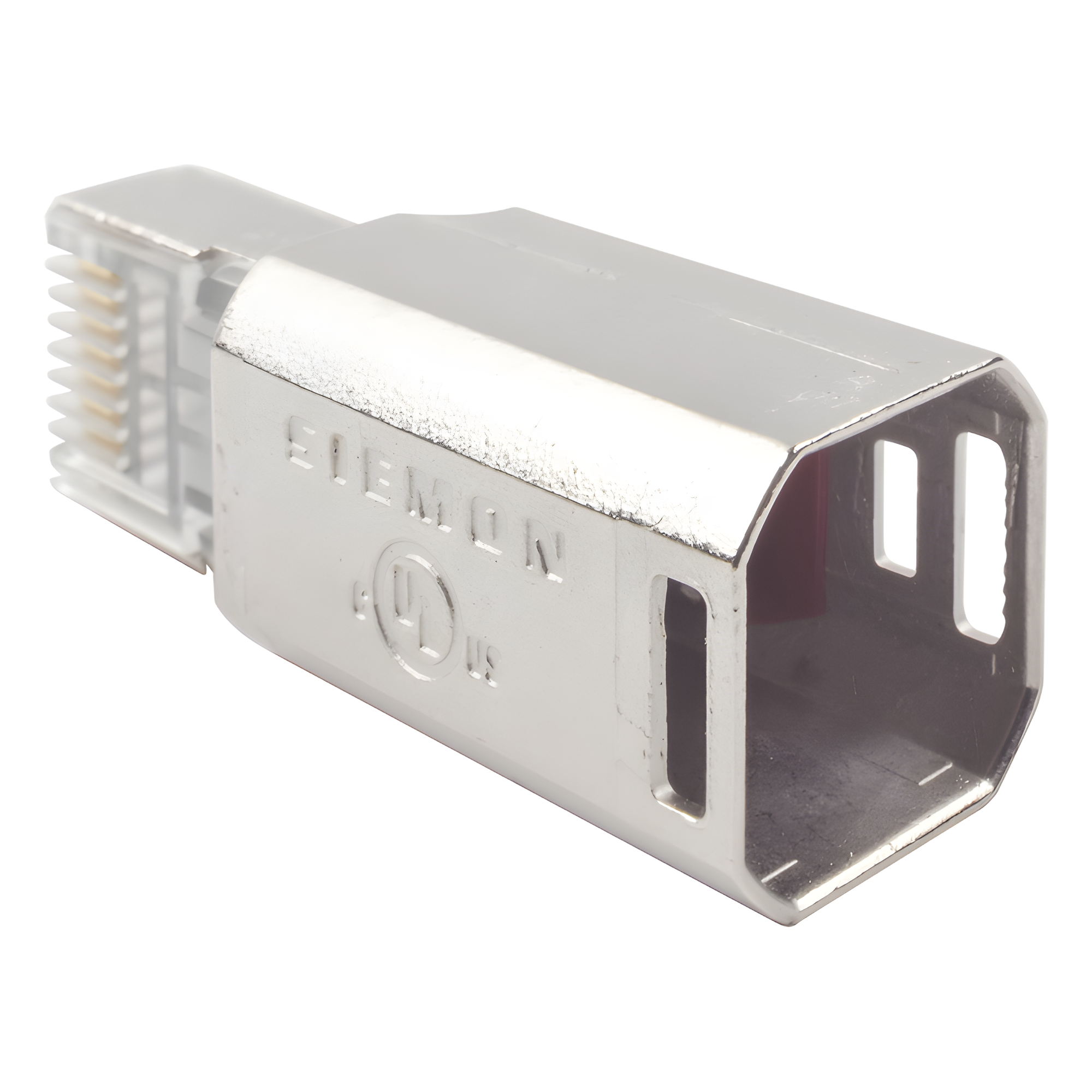 Conector RJ45 Cat6A Blindado / Terminación en Campo / 10 Gbps / Sin Clip Protector / UL 2043 Plenum