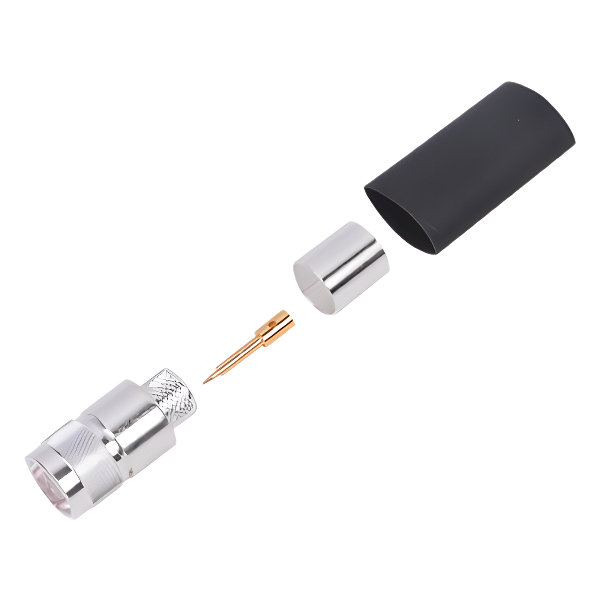 Conector N Macho / Anillo Plegable / Bronce Plateado / Contacto Oro / Teflón / LP-600 LMR-600 CNT-600 — RF INDUSTRIES,LTD · SKU RFN-1006-2L2