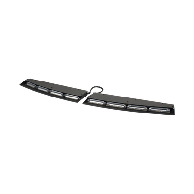 Barra de Luces Tipo Visera / 43 Patrones Programables / LED Rojo/Azul / Cumplimiento SAE J595 / Montaje Interior — SIGNALPRO · SKU SPD12RBU