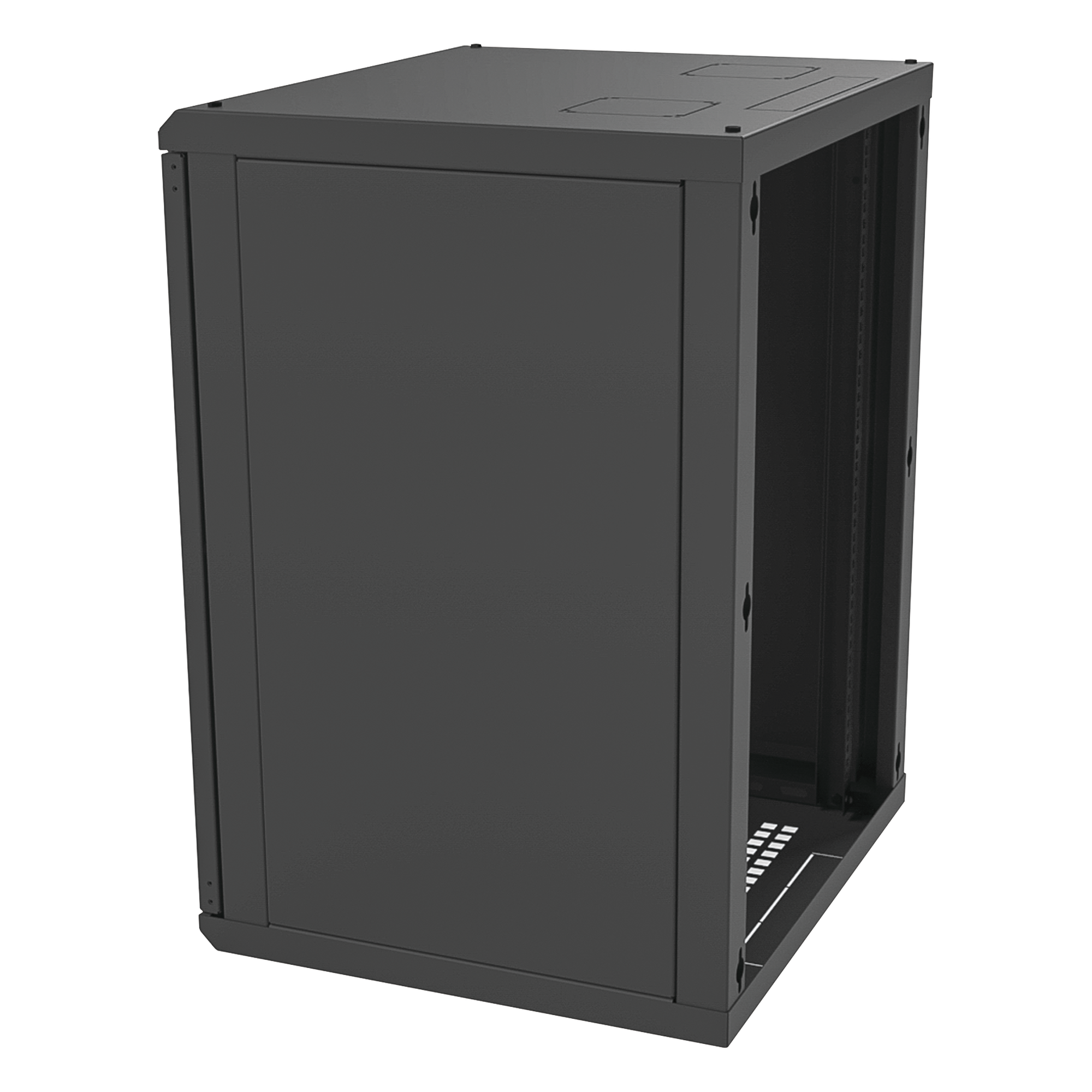 Gabinete para Montaje en Pared, Puerta de Cristal Templado, Cuerpo Fijo con Rack 19" de 16 Unidades
