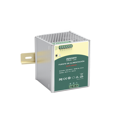Fuente de Poder Industrial 48 Vcc @ 10A / 480W / Función relay Vcc  / Función de Conexión Paralelo / Riel Din