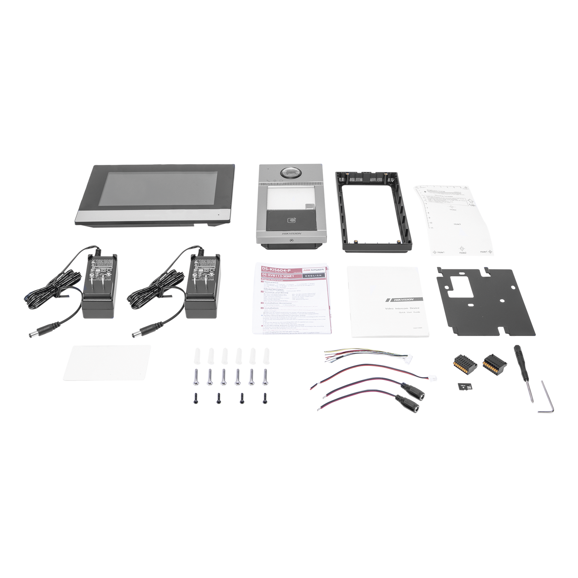 Videoportero IP PoE / 1080p / IR 3 m (9.8 ft) / Ángulo 129° / Lector MIFARE / IP65 & IK08 / Control 2 Puertas — HIKVISION · SKU DS-KIS604-P(C)