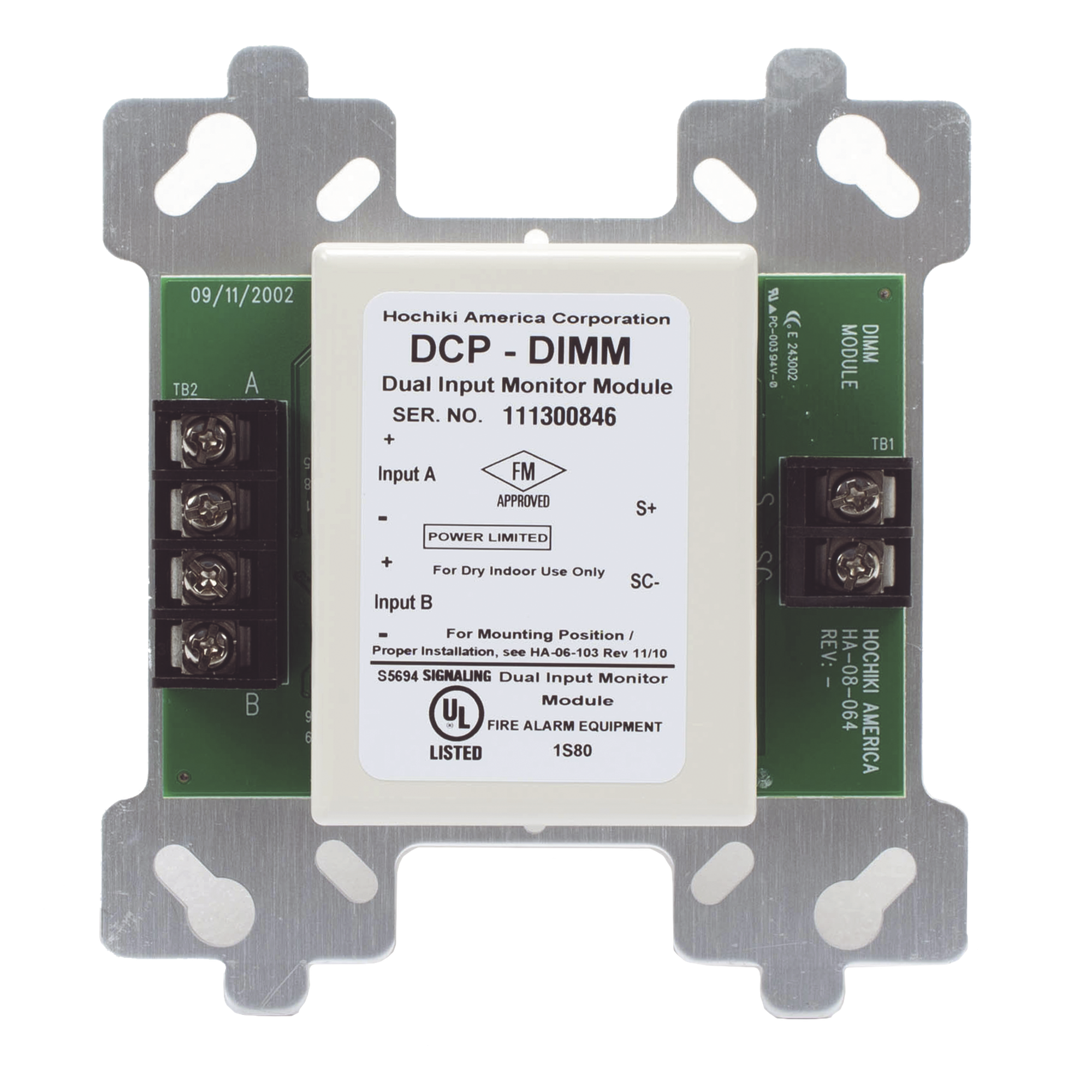 Módulo Direccional de Monitoreo / 2 Entradas Independientes / Montaje en Caja de 4" / Comunicación DCP / 127 Dispositivos por Bucle — HOCHIKI · SKU DIMM