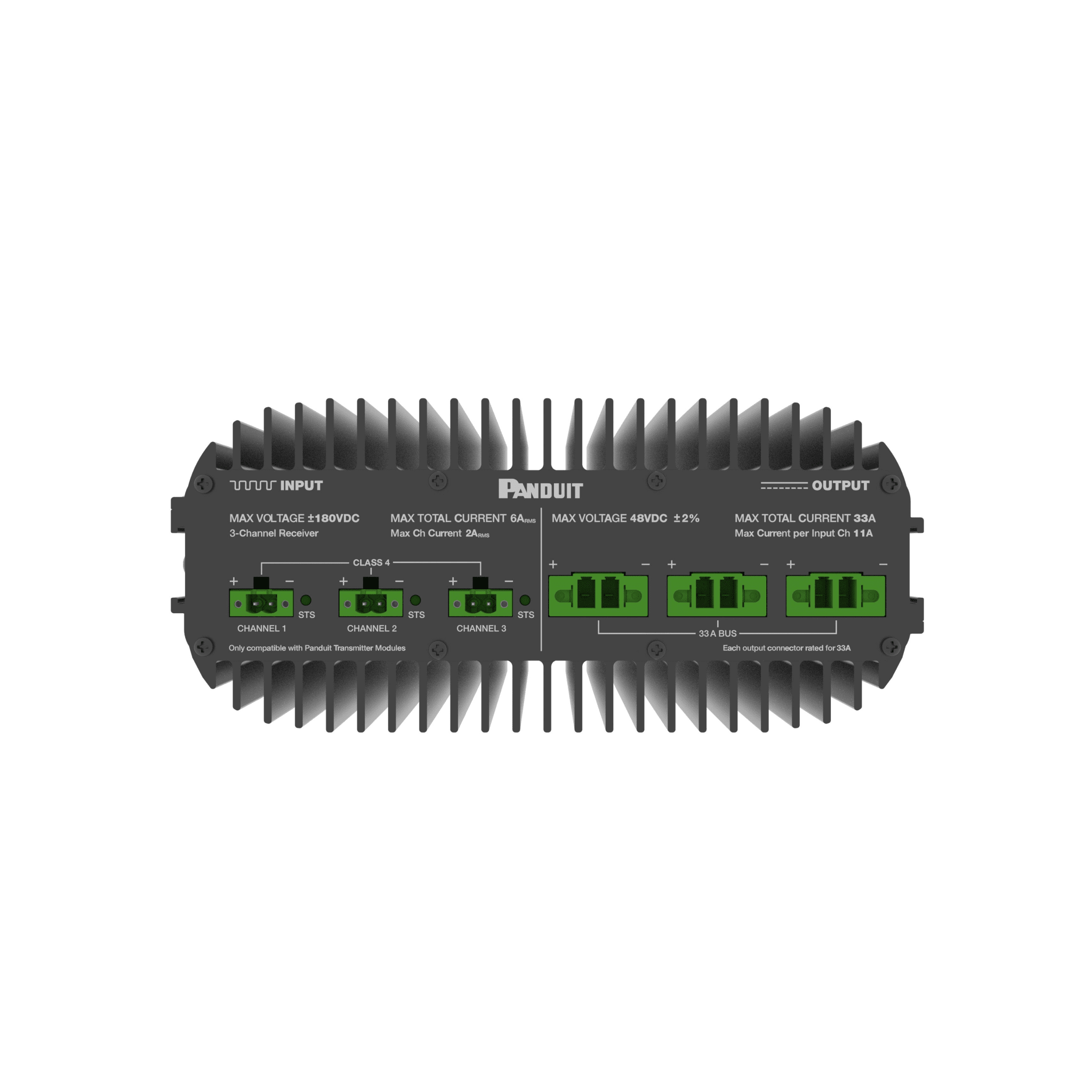 Receptor FMPS Clase 4, Voltaje de Entrada de 180 Vcd, Hasta 1600 Watts y 56 Vcd de Salida, Con Terminal de Entrada/Salida de Tornillo