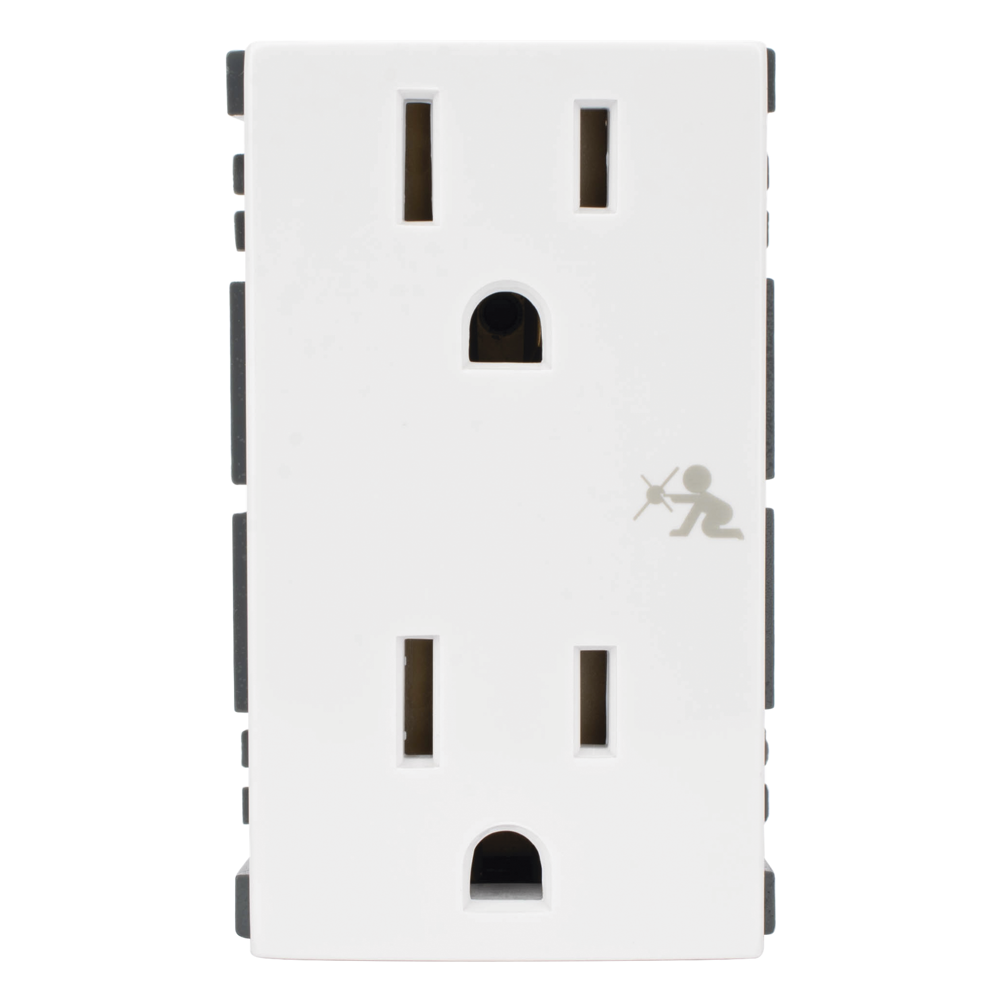 Módulo Dúplex de Contactos Eléctricos / 10A / 127V / Sistema de Seguridad Antiobjetos / Compatible con Cajas para Pavimento / Embornamiento a Tornillo — SIMON · SKU SM-2TC-B