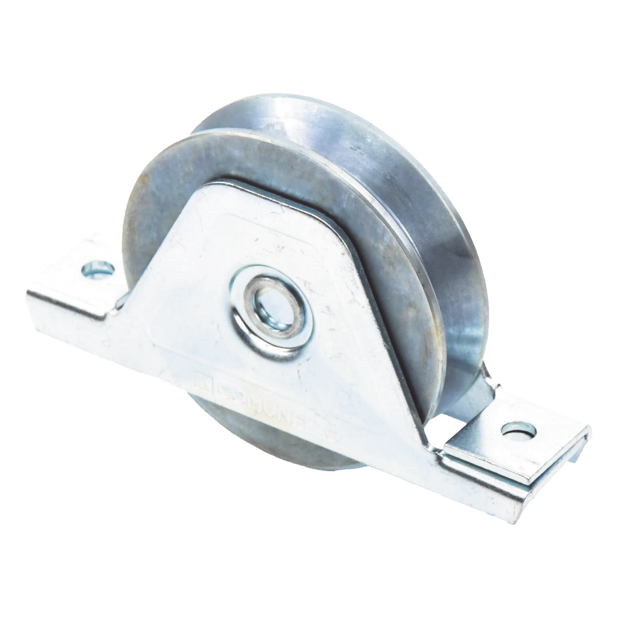 Rueda para Puerta Corrediza / 10 cm / Carga 380 kg / Canal Tipo V / Acero Galvanizado — COMUNELLO · SKU 1151-4540-001