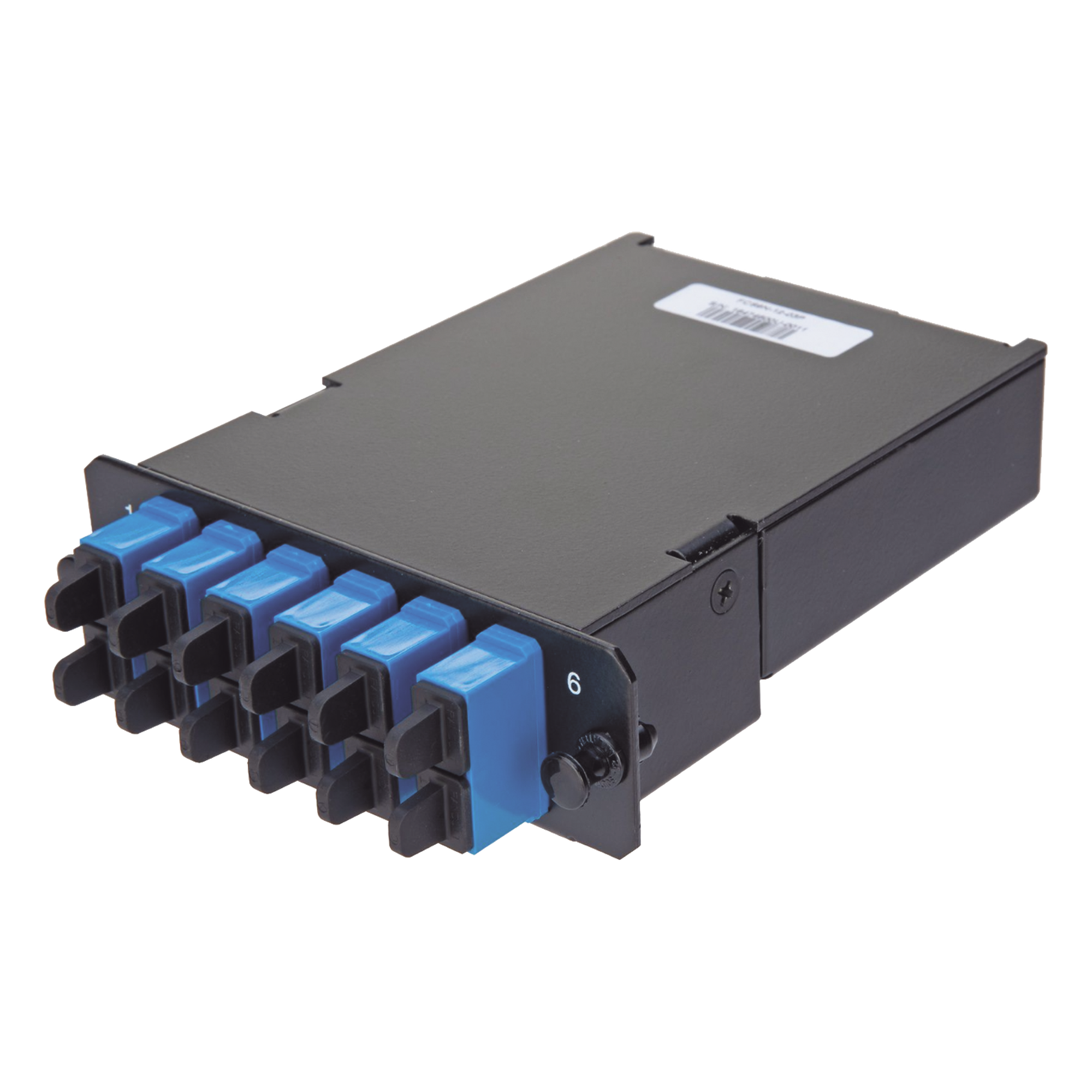 Placa Acopladora de Fibra Óptica / 12 Fibras Monomodo OS2 / 6 Conectores LC Duplex / Pérdida de Inserción ≤0.35 dB / Color Azul TIA/EIA-568-C.3 — PANDUIT · SKU FCS9N-12-10P