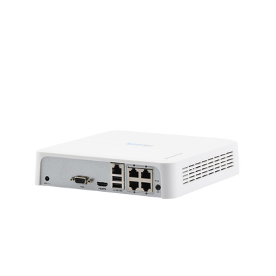 NVR 4 Megapixel (Compatibles con Cámaras AcuSense) / 4 Canales IP / 4 Puertos PoE+ / 1 Bahía de Disco Duro / Salida en Full HD