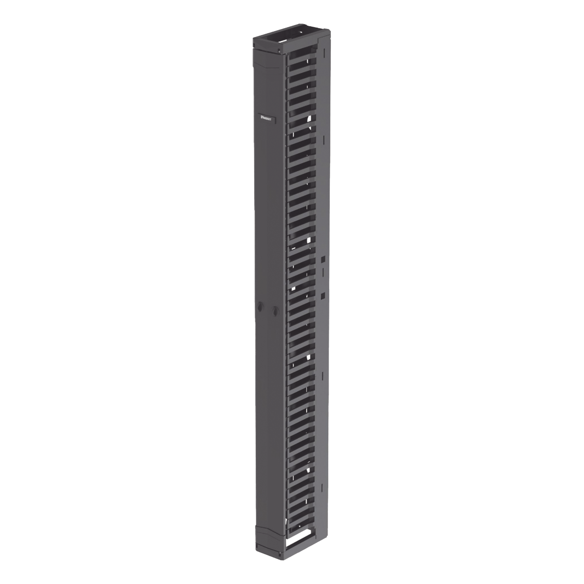 Organizador de Cables Vertical / Alta Densidad 45U / Ancho 6 in (152.4 mm) / Solo Frontal / Tapa de Acero / Rack Abierto EIA — PANDUIT · SKU PR2VFD06