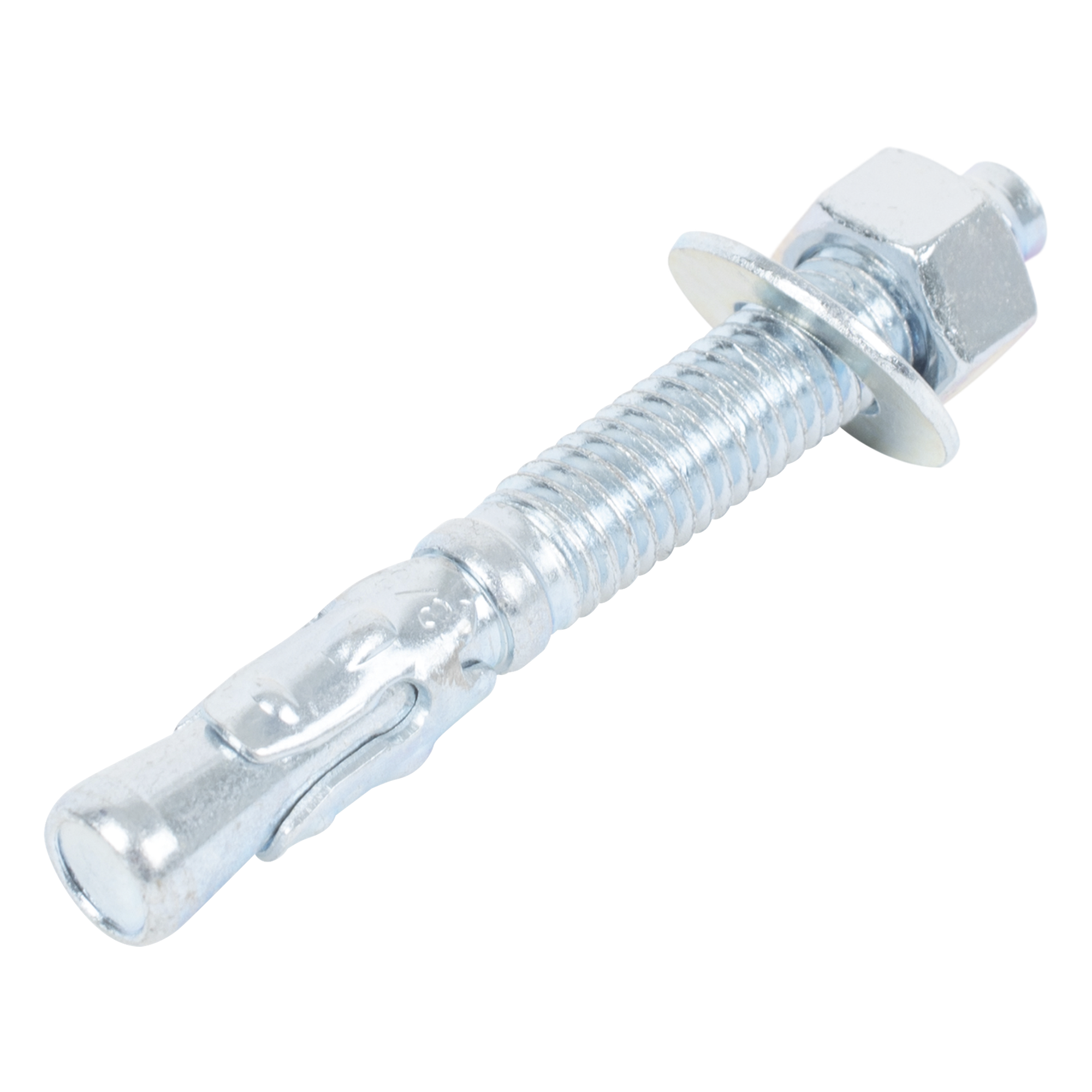 Taquete Tipo Arpón / 3/8" x 3" (9.5 x 76 mm) / Acero Electro Galvanizado / Instalación en Concreto / Tuerca y Rondana Incluidas — ANCLO · SKU ANC-AA38-300