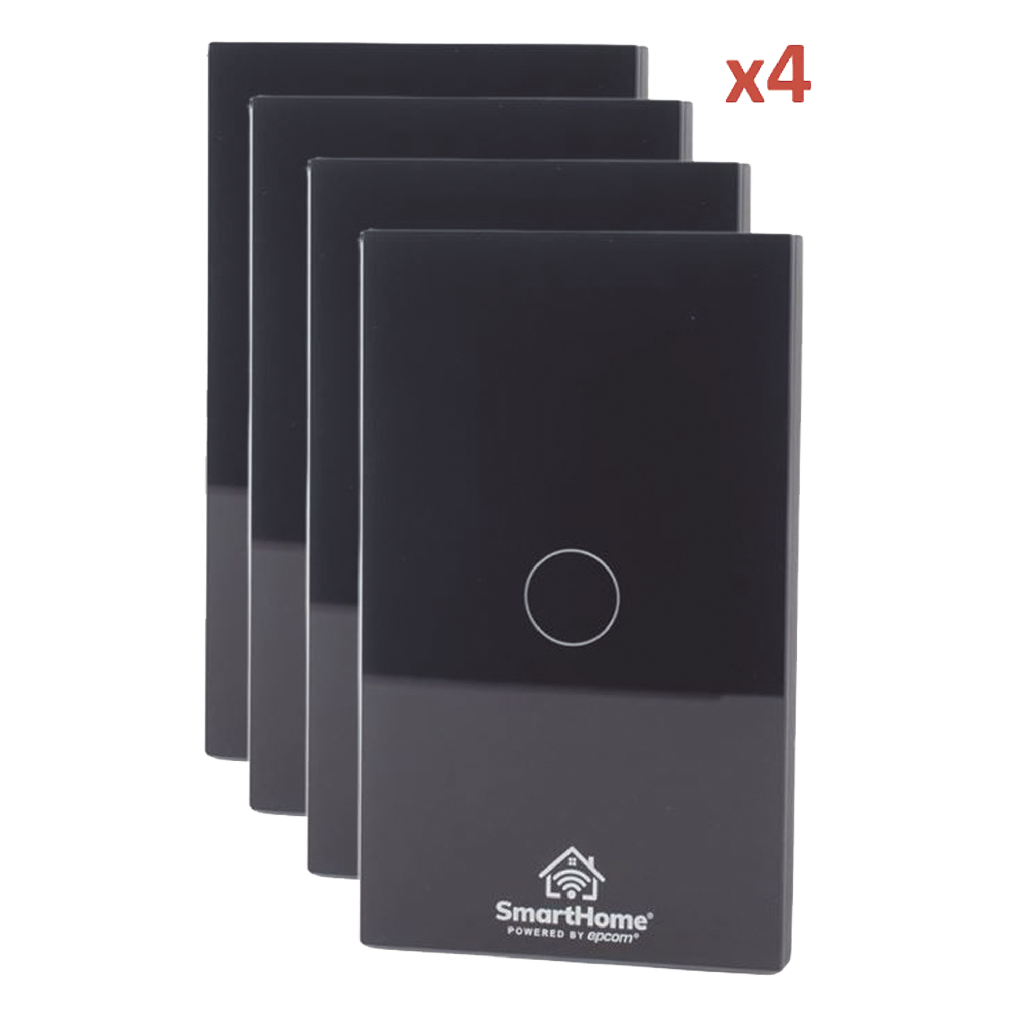 Kit de Apagadores Inteligentes WiFi / 3 Circuitos Independientes / 2.4 GHz / 800W por Canal / 100V-250V / Panel de Vidrio Templado 120mm x 72mm (4.72in x 2.83in) — SMARTHOME BY EPCOM · SKU SH411W4K
