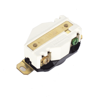 Receptáculo de Media Vuelta Industrial 30 A 250 V CA 2 Polos 3 Hilos (Nema L6-30R) Color Negro.