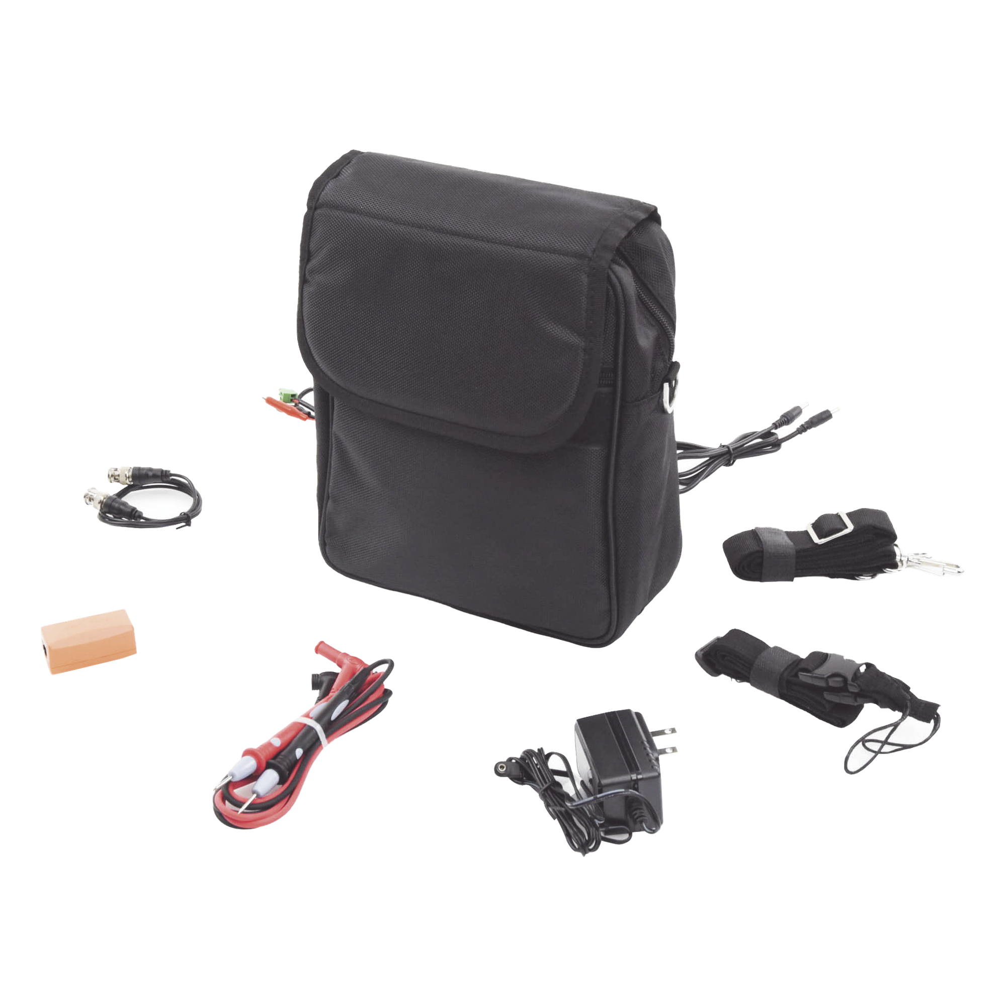 Kit de Accesorios para Probadores de Vídeo / Maleta de Transporte / Fuente 12VDC 2000mA / Cable BNC 30cm / Cinturón Ergonómico / Puntas de Multímetro — EPCOM · SKU EPMONTVIACC