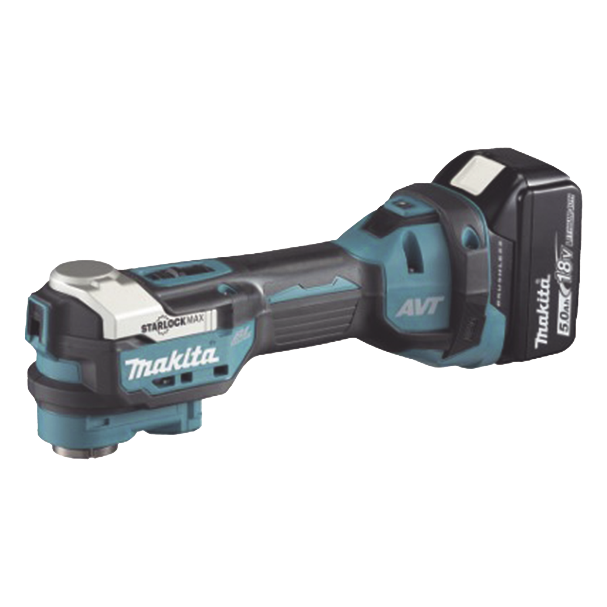 Multiherramienta Oscilante Inalámbrica / 18V / Motor Sin Escobillas / Velocidad Variable 10,000-20,000 O.P.M. / Ángulo de Oscilación 3.6° / Compatible Starlock — MAKITA · SKU DTM-52-RTJX1