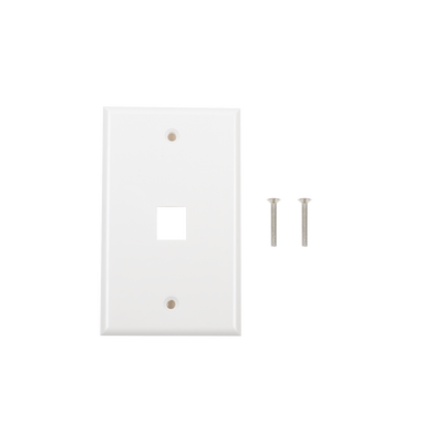 Placa de Pared de 1 Puerto, Keystone, Color Blanco