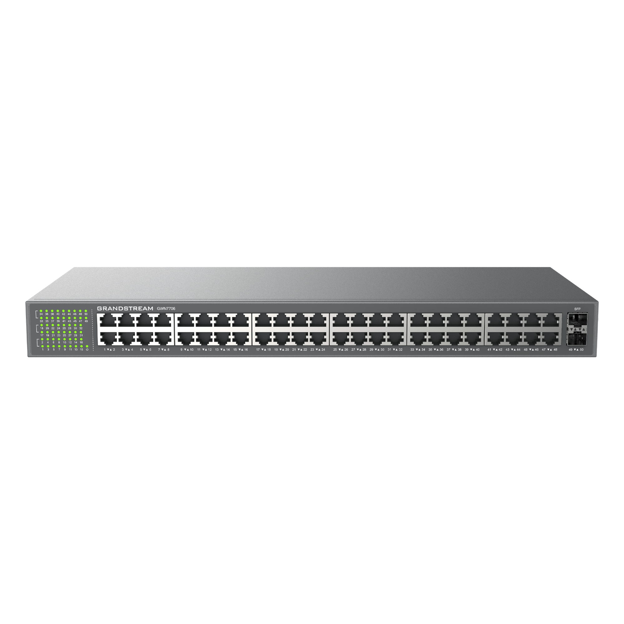 Switch No Administrable / 48 Puertos Gigabit / 100 Gbps / 2 SFP / Montaje Rack / 9KB Jumbo Frame