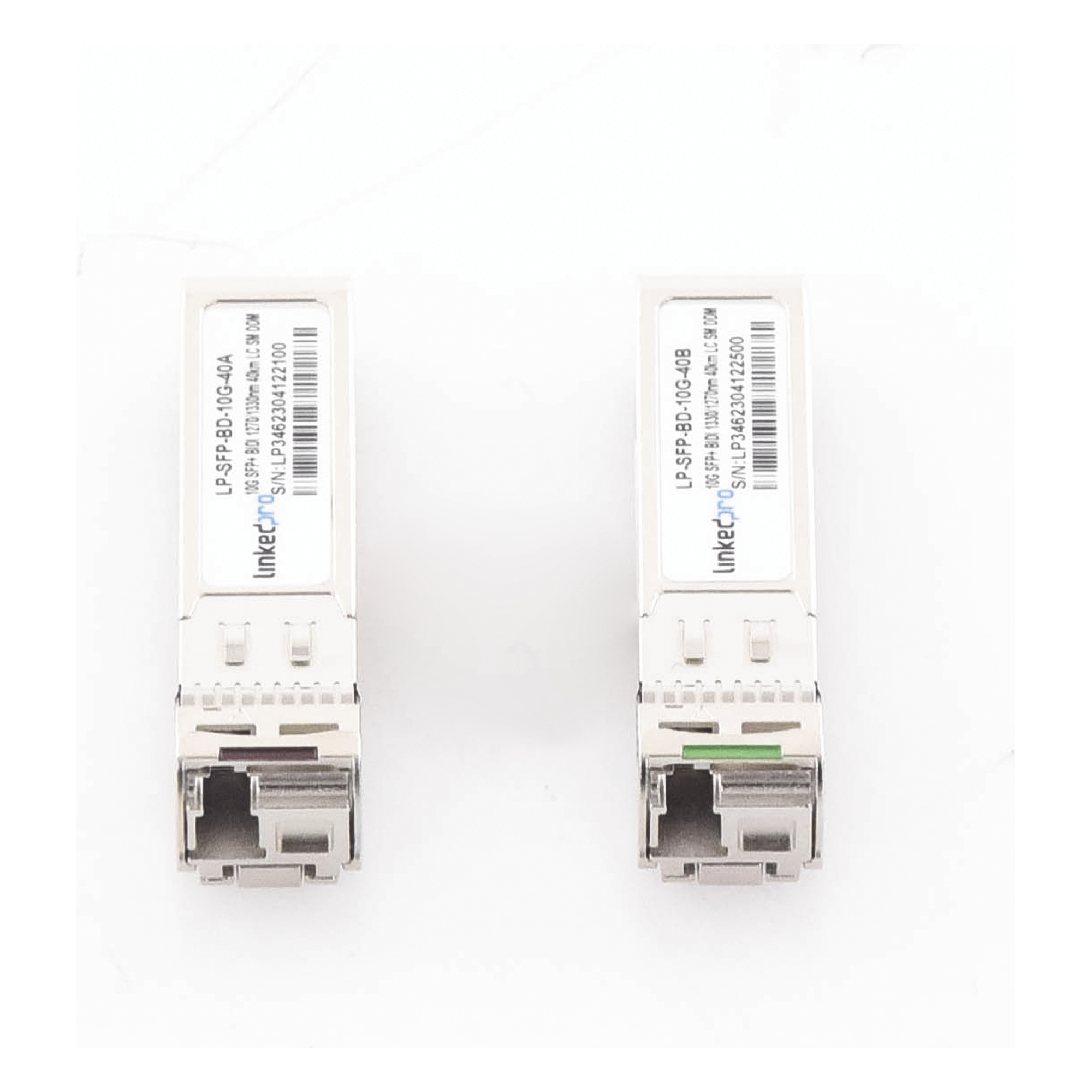 Transceptor Óptico SFP+ Bidireccional / 10 Gbps / Monomodo 1270 & 1330 nm / Alcance 40 km (131,233 ft) / LC/UPC Simplex / DDM / Hot-Pluggable