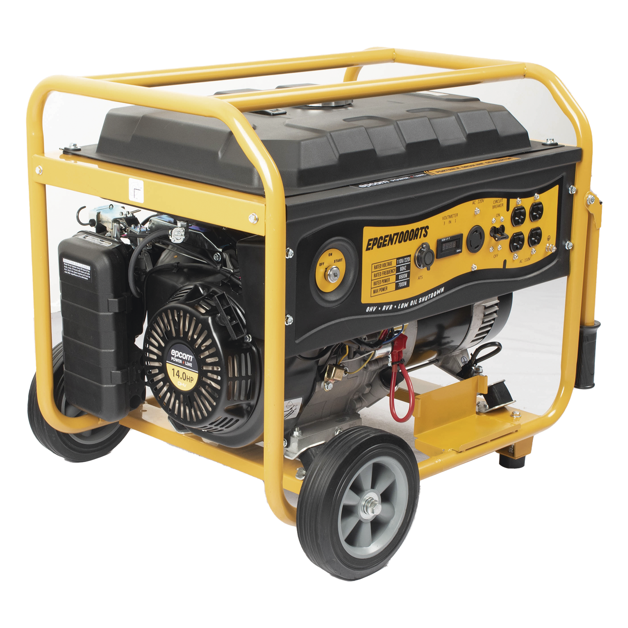 Generador de Emergencia / 6.5 kW Nominal / 7 kW Máxima / Arranque Automático / 220V Bifásico / 60 Hz / Tanque 25 L / 12 h Autonomía