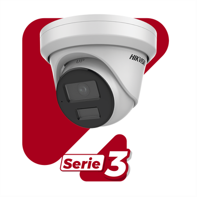 Turret IP 4 Megapixel / Lente 2.8 mm / Dual Light (40 mts IR + 40 mts Luz Blanca / DARKFIGHTER S / Microfono Integrado /  Exterior IP67 / WDR 130 dB /  4 Analíticos: AcuSense, Deteccion Facial, Conteo de Personas por Cruce y Zona