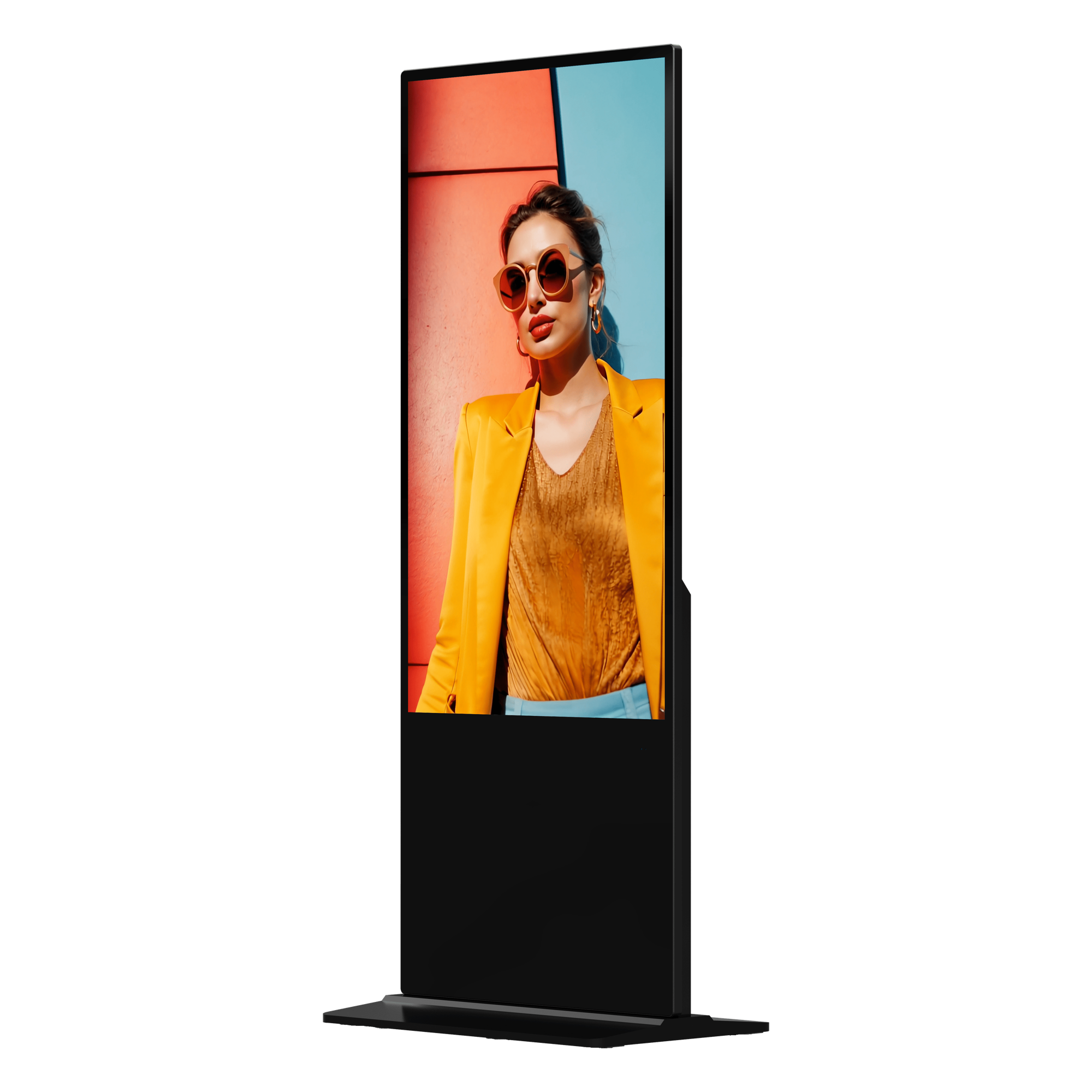 Tótem Digital Signage / Pantalla 55" 4K UHD / 500 Nits / Android 13 / Wi-Fi y Bluetooth 5.4 / 4 Ruedas / Operación 24/7 — HIKVISION · SKU DS-D6055UN-D/S