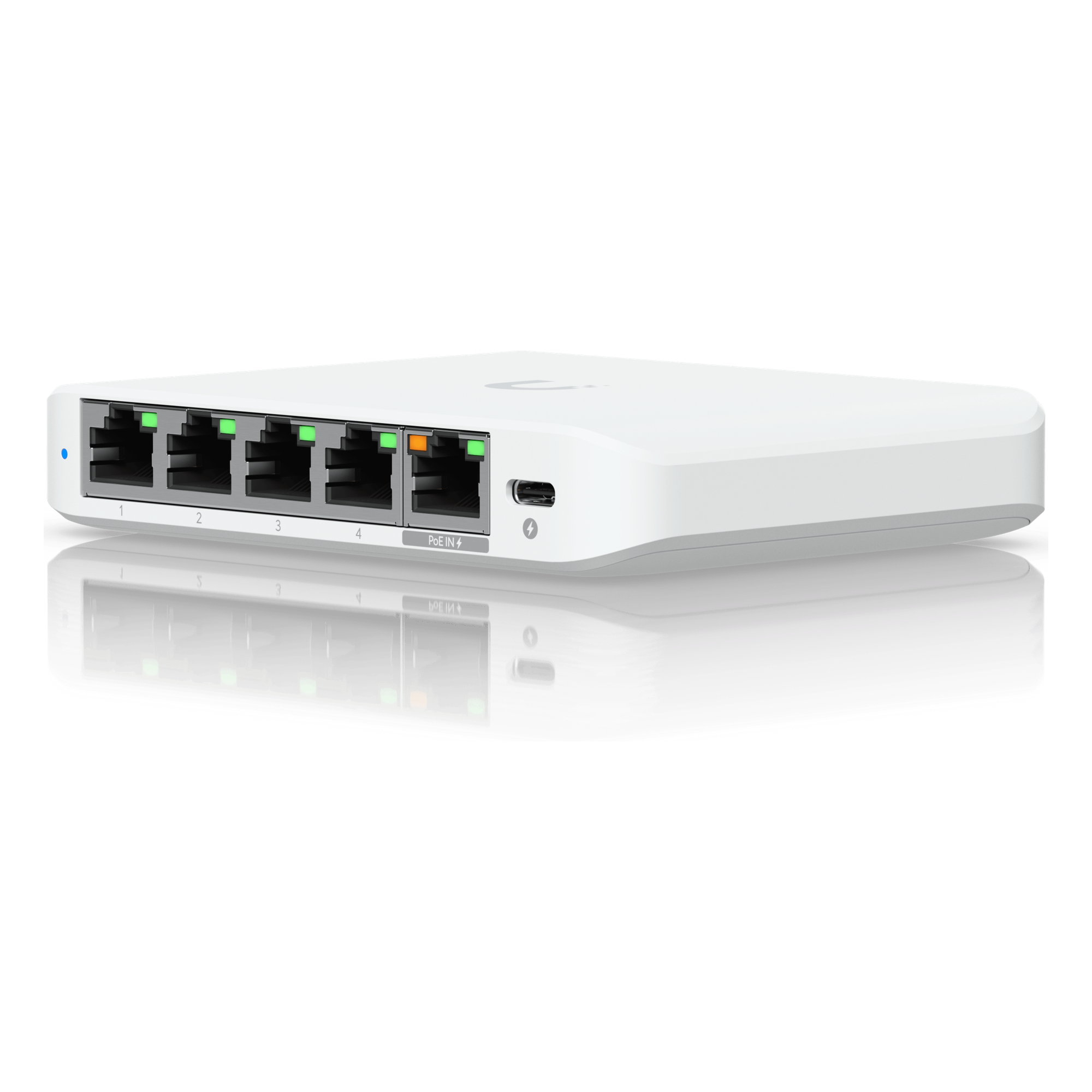 Switch administrable / 5 puertos 2.5G / PoE o USB-C / 25 Gbps / Compacto 4.6 x 3.5 x 0.8' — UBIQUITI · SKU USW-FLEX-2.5G-5
