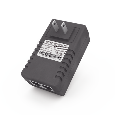 Adaptador de pared / Inyector PoE / 24 Vcc / 1 A / Controlado por chip IC / Protección contra OV, OC, SC, UV/  Fácil de instalar