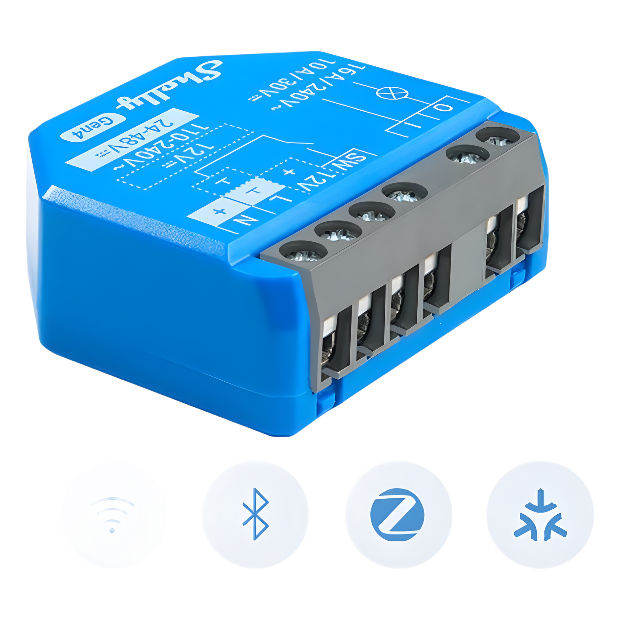 Relevador inalámbrico inteligente 16A, 110-240 V / 1  salida de contacto seco / compatible con asistente de voz Alexa, Google Home / Wifi 2.4