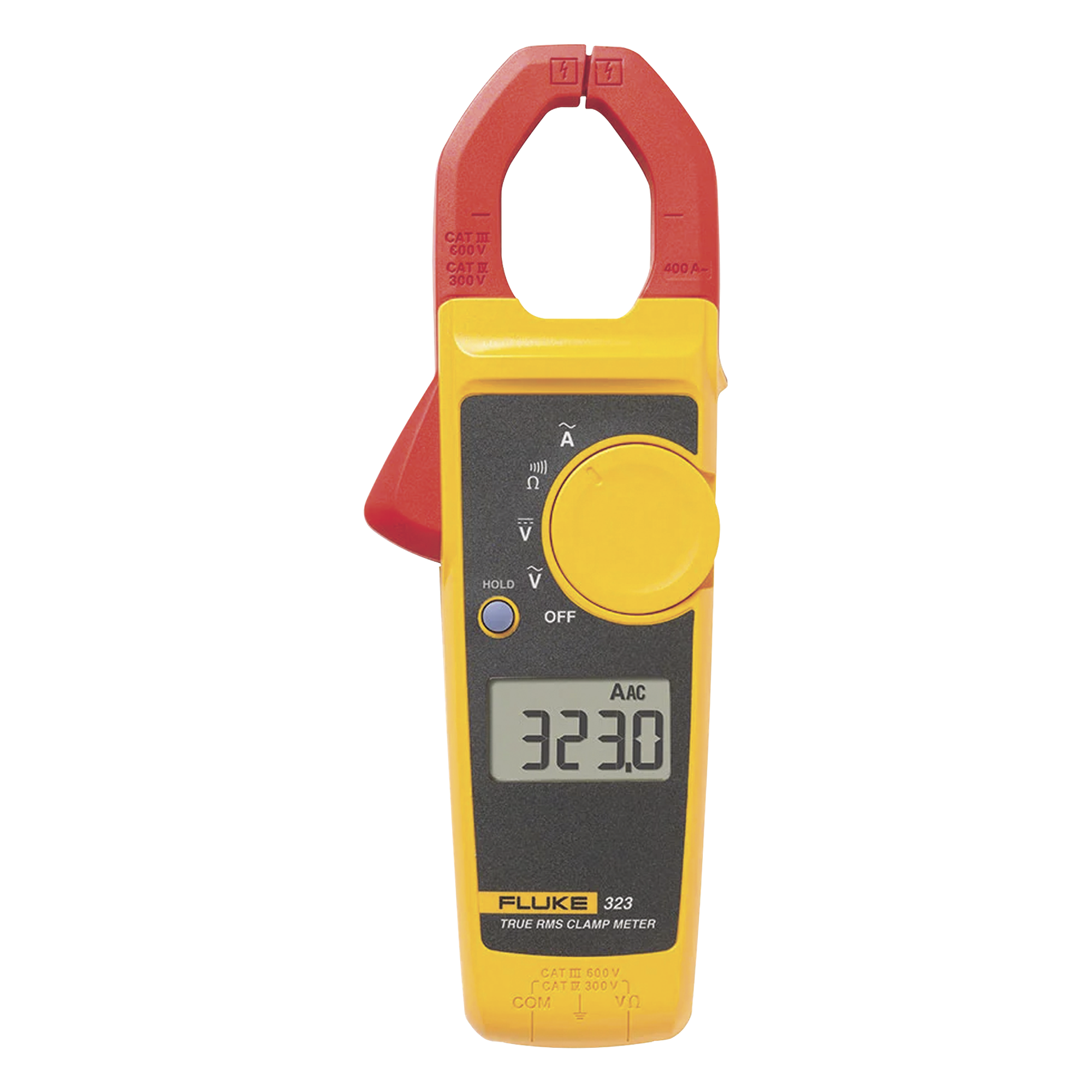 Pinza Amperimétrica True RMS / Corriente CA 400 A / Tensión CA/CC 600 V / CAT IV 300 V / CAT III 600 V / Resistencia 4 kΩ — FLUKE · SKU FLUKE-323